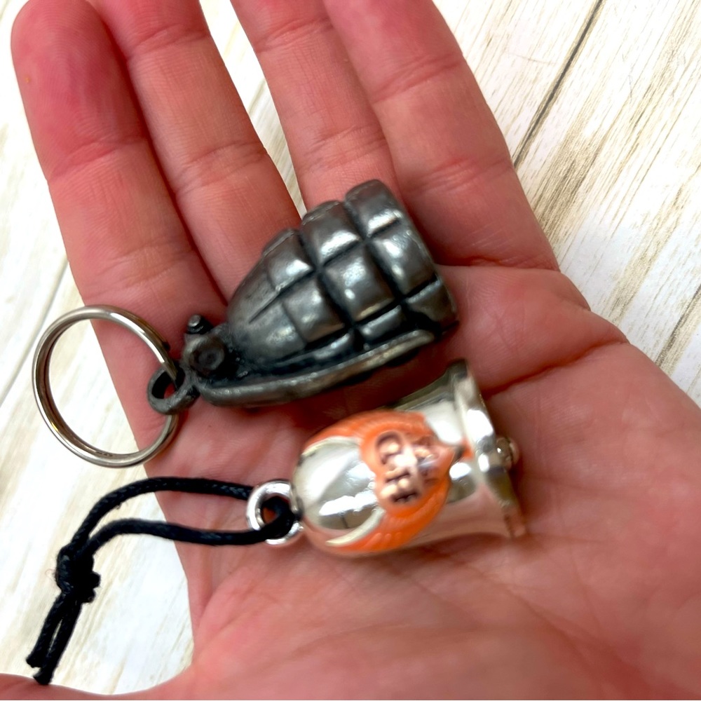 Harley-Davidson Guardian Bell & Grenade Keychain Good Luck Rider Charm